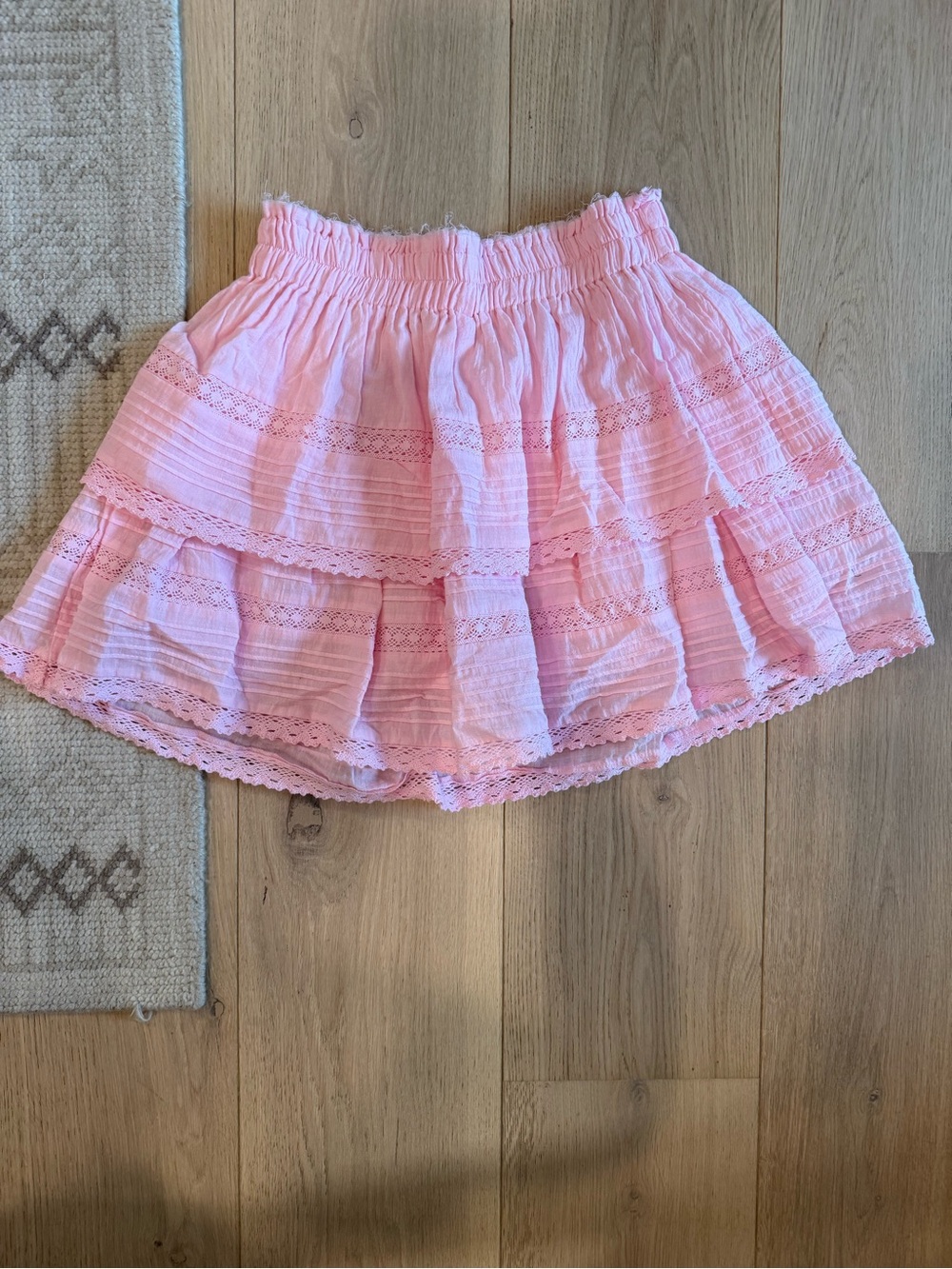 Women's Pink Tiered Mini Skirt - Picture 1 of 2